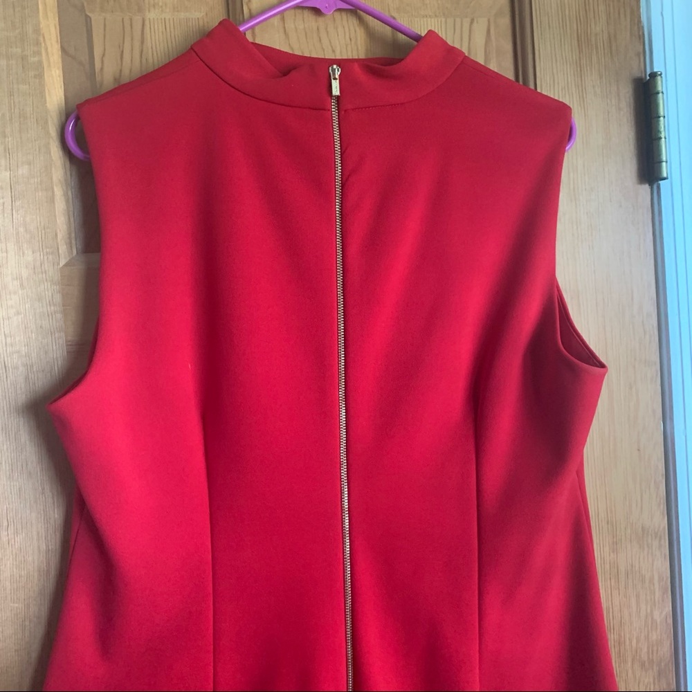 Red Calvin Klein Cut Out Dress - Size 14 - Worn 1 - Picture 4 of 6
